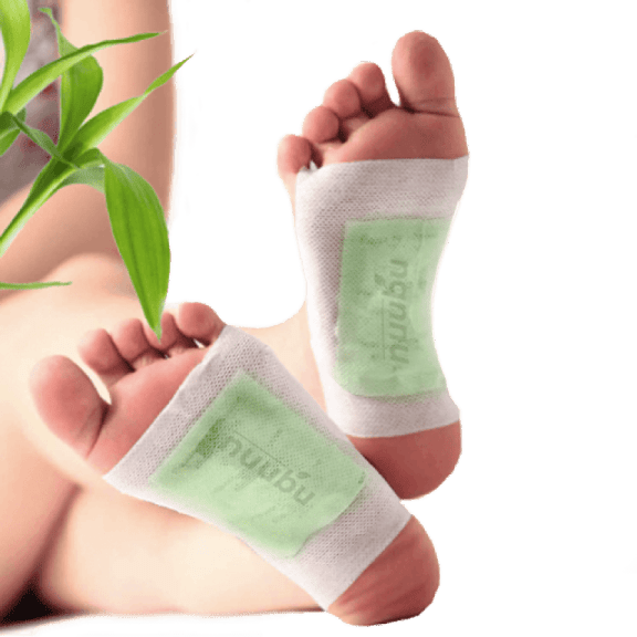 Foot wearing a Nuubu detox patch